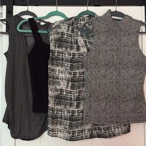 Stylish Women's Sleeveless Tops - Black, Gray, and White